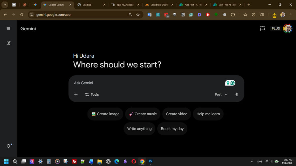 Google Gemini AI interface